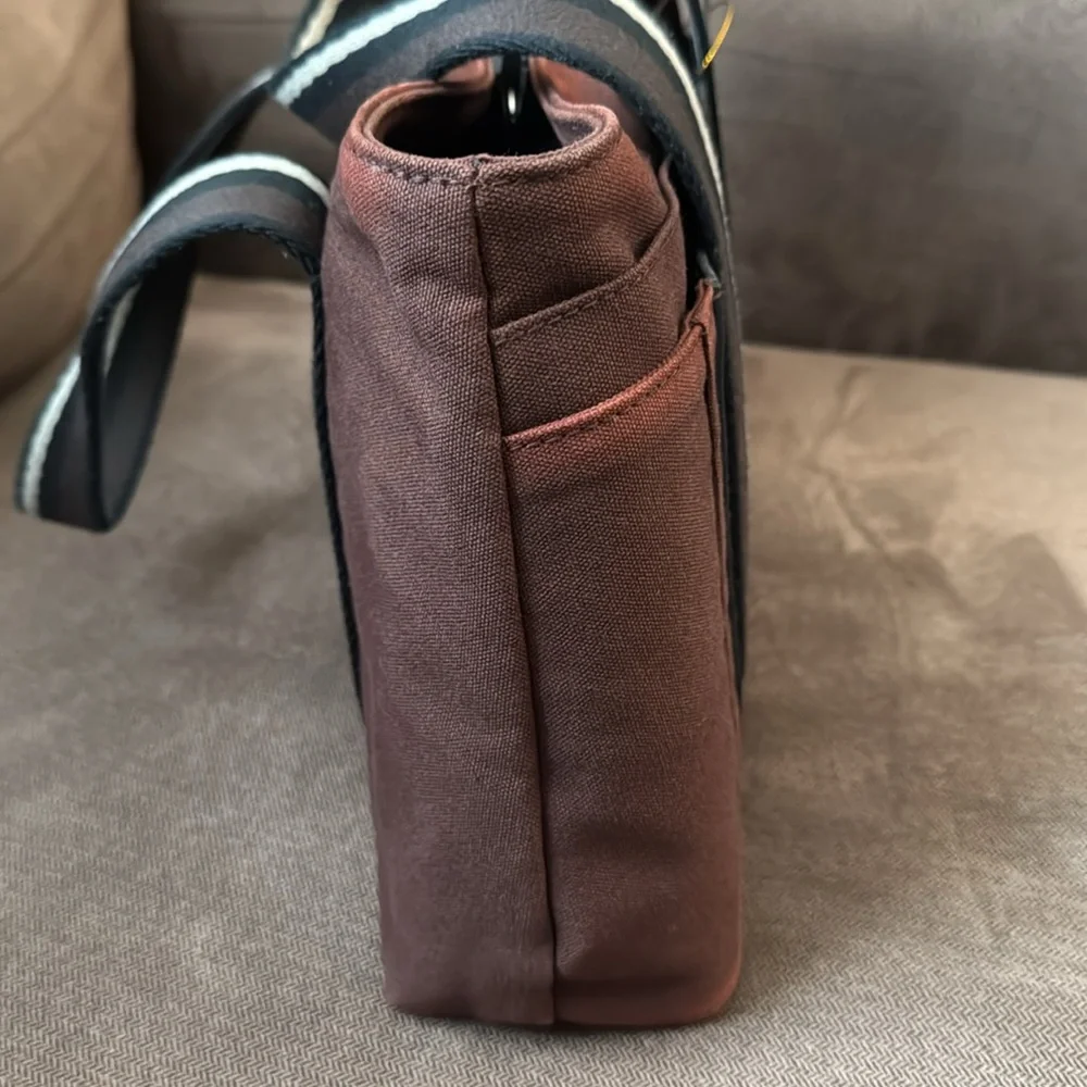 Elegant Brown with burgundy Hermes. 12x8x3 1/2
